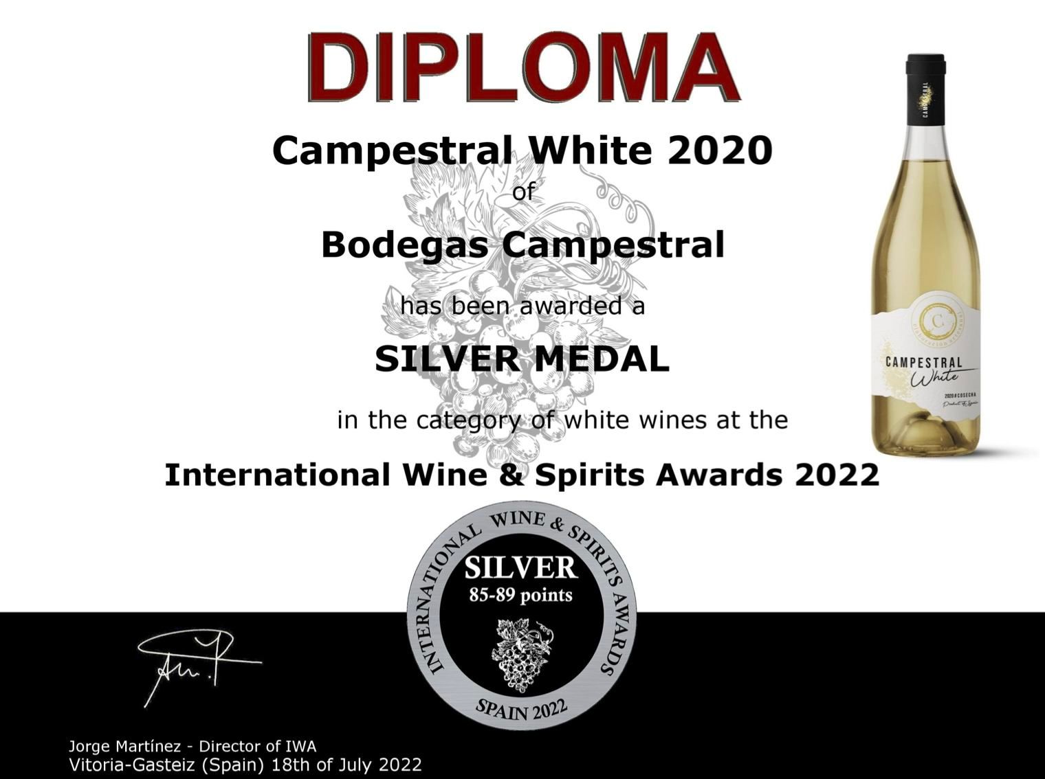 Diploma Medalla Campestral White